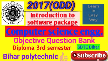 🔥ISP🔥।। Question Bank-2017(ODD)।।computer science engg.।।Diploma in CSE।। polytechnic।। SBTE Bihar।।