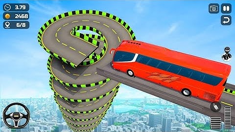 Crazy Bus Mega Ramp Challenge Impossible Tracks Impossible Racing Android Game Play 