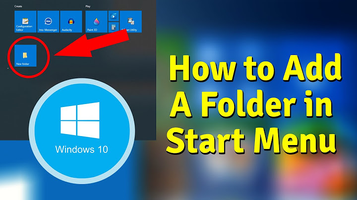 Create folder start menu windows 10