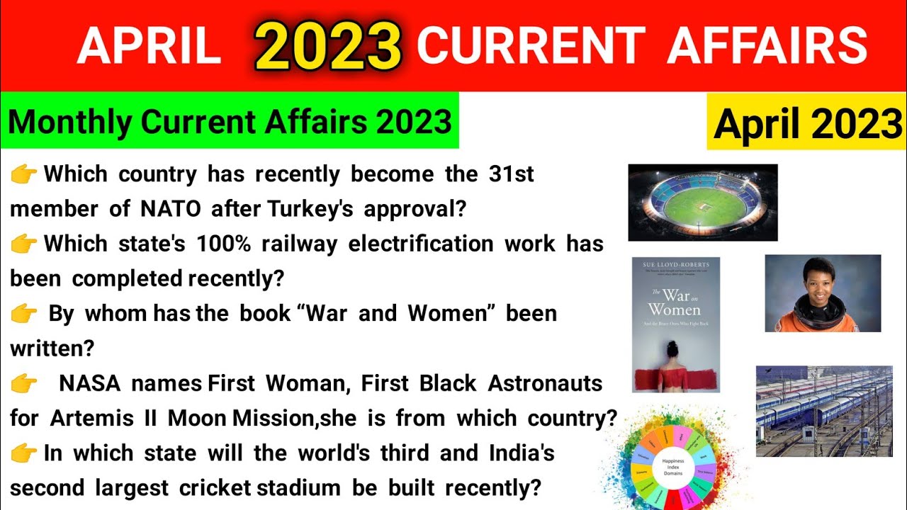 April 2023 Monthly Current Affairs || Most Important Questions || ସମସ୍ତ ...