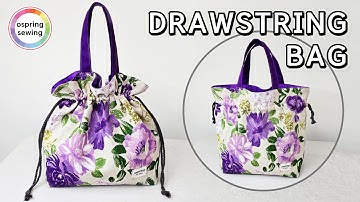 [DIY] Cute Tote Bag Sewing Tutorial | How to make a Drawstring Bag 💜