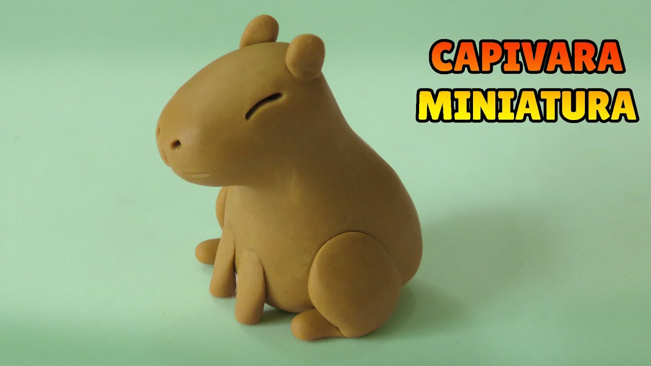 🔴FAÇA uma CAPIVARA MINIATURA - Tutorial Fácil Biscuit, clay, plastilina , Pasta Americana - DIY