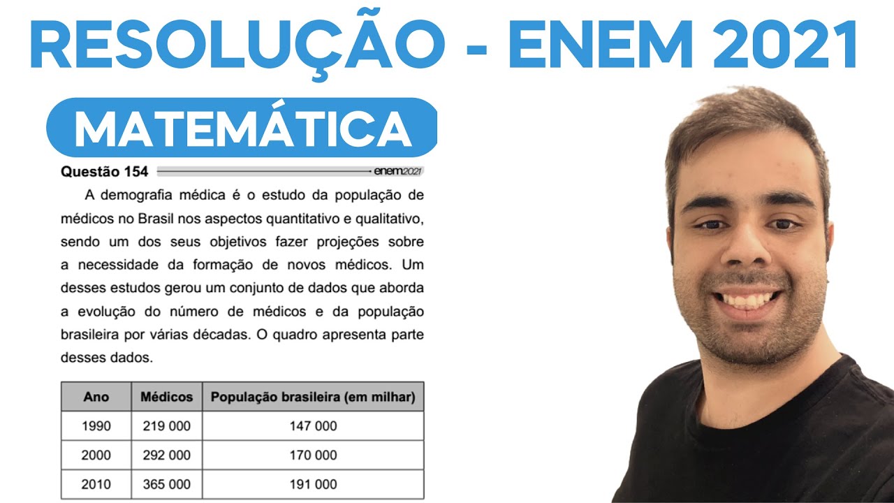 ENEM 2021 –A demografia médica é o estudo da população de médicos no Brasil nos aspectos qualitativo