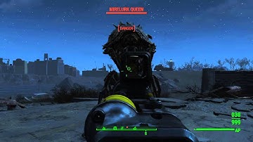Fallout 4 - Wounding Automatic Laser Shotgun VS Mirelurk Queen (Old Survival Difficulty)