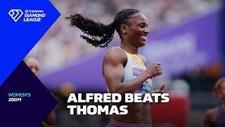 Julien Alfred beats Gabby Thomas with 200m MEETING RECORD in London - Wanda Diamond League 2026