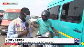 GPRTU Strike: Strike bites hard as passengers are left stranded- News Desk on Joy News  (6-12-21) screenshot 5