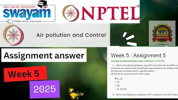 NPTEL Week 5: Air Pollution and Control 2025 Assignment|January Solutions | Telugu |#exam #nptel