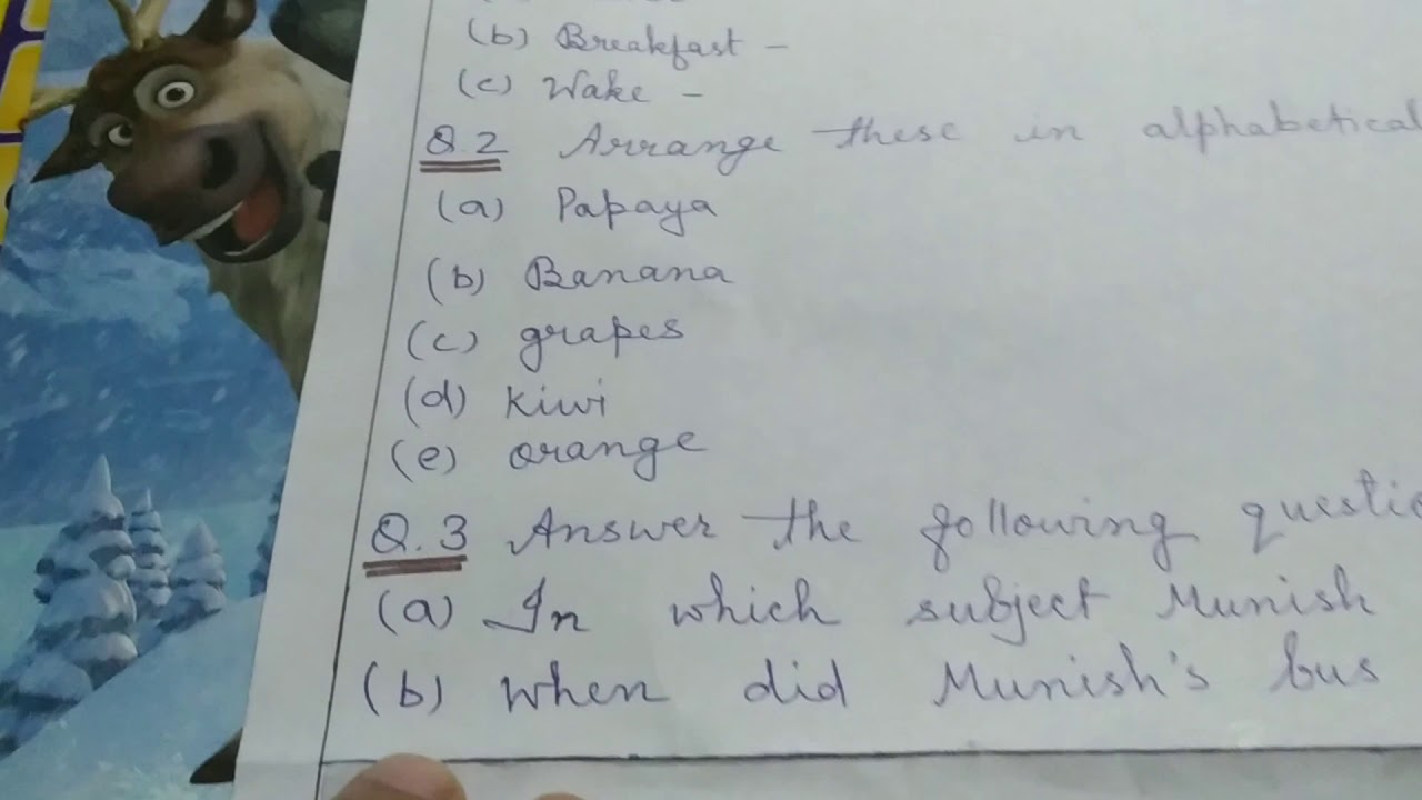 Class 2,English test paper YouTube