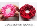 2 beautiful crochet hair tie - easy tutorial | Crochet Scrunchie