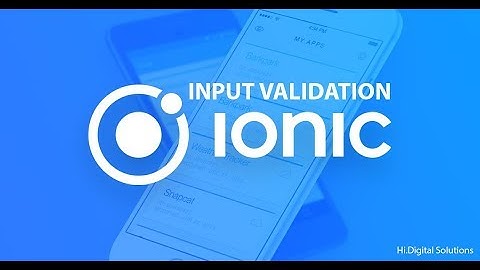 IONIC Input Validation With ToastController