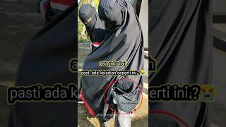 Astaghfirullah baju gamis ukhti muslimah bercadar masuk ban motor 🥲