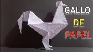 Como hacer un GALLO DE PAPEL Origami paso a paso - gallo de origami