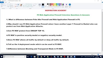 #F5 Web Application Firewall Interview Questions and Answers