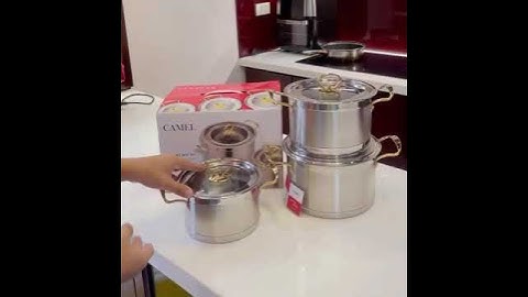 Bộ nồi 3 món inox 304 CAMEL, đáy 3 lớp, chống dính, tay cầm cách nhiệt - Bộ nồi inox cao cấp