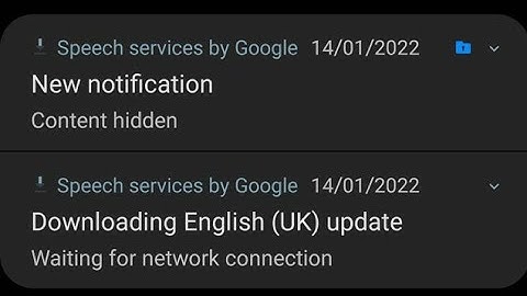 Remove Speech Services By Google New Notification Content hidden | Downloading English UK update