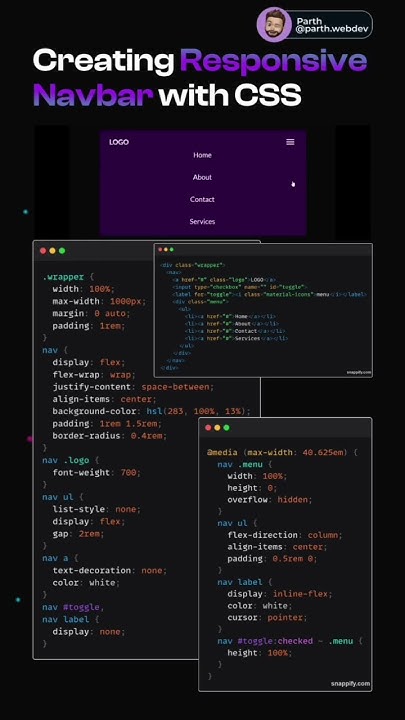 Creating responsive Navbar with CSS - YouTube