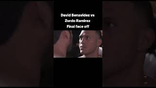David Benavidez vs Zurdo Ramirez final face off. Lock in your predictions in the comments!