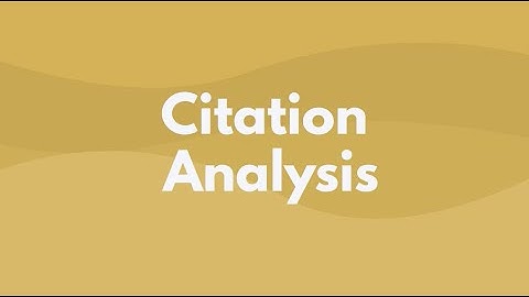 Citation Analysis