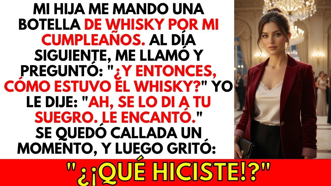 Mi HIJA me mandó una botella de whisky por mi cumpleaños, pero se la di a su SUEGRO   y se desespe