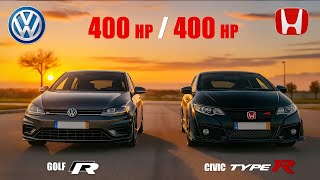 400 hp Civic Type R FK2 🆚️ 400 hp Golf R mk 7.5 - Tuning Battle 🏁