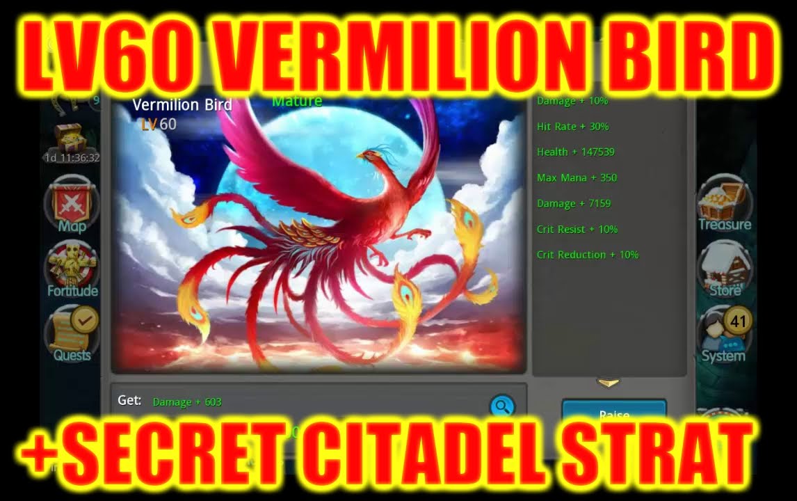 Taichi Panda | LV60 VERMILION BIRD | Citadel Attack Secret!