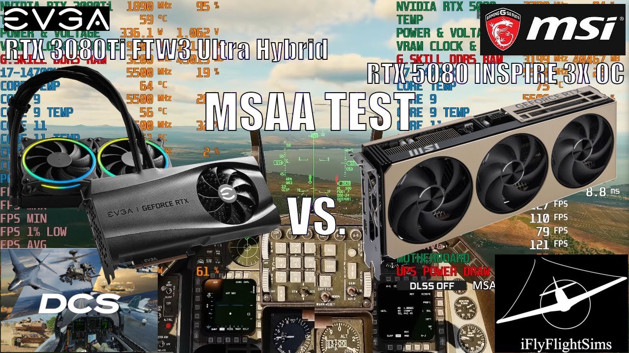 MSI RTX 5080 INSPIRE 3X OC vs. EVGA 3080Ti Hybrid MSAA in DCS World | Benchmark Comparison | 1440p