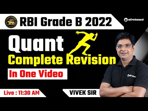 RBI Grade B 2022 | Complete Quant Revision | in One Video | By Vivek Sir