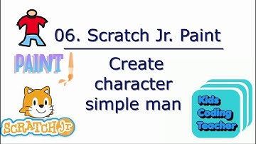 Scratch Jr Paint : Create character simple man | scratch jr paint| Kids coding | part 6