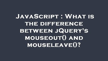JavaScript : What is the difference between jQuery
