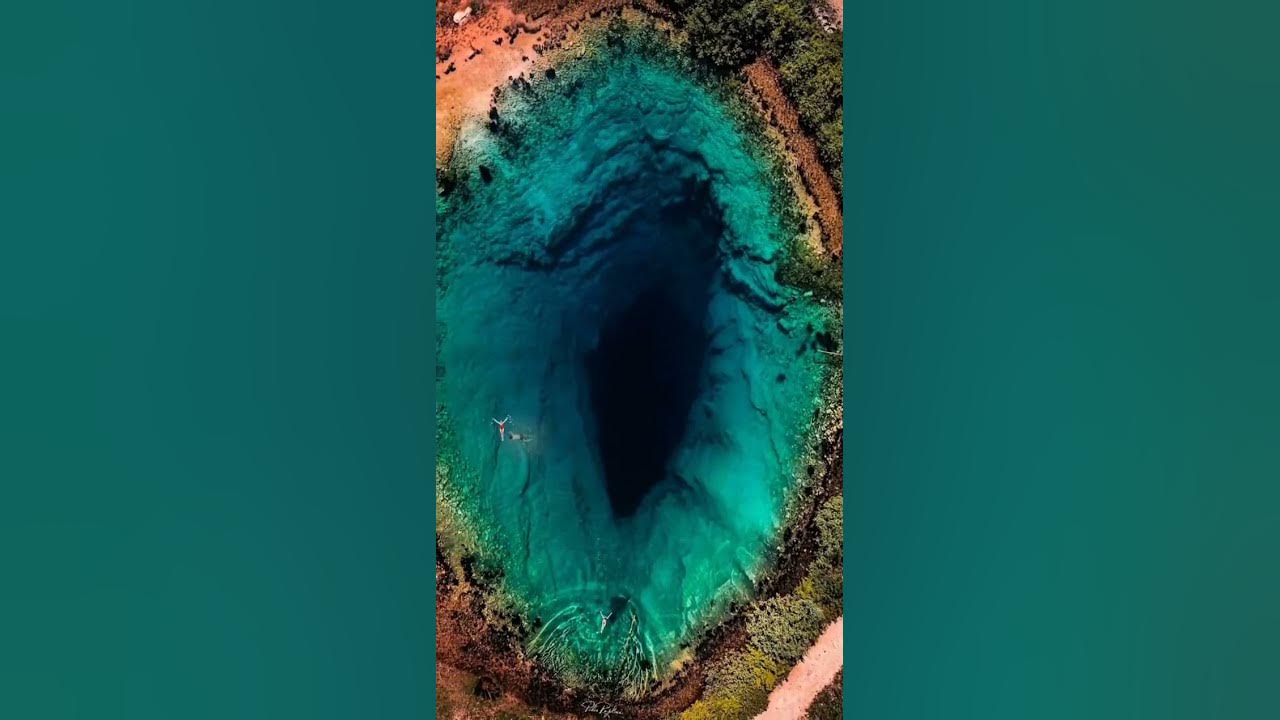 The Croatian Eye of the Earth, also known as the Turquoise Eye is a deep blue karst spring