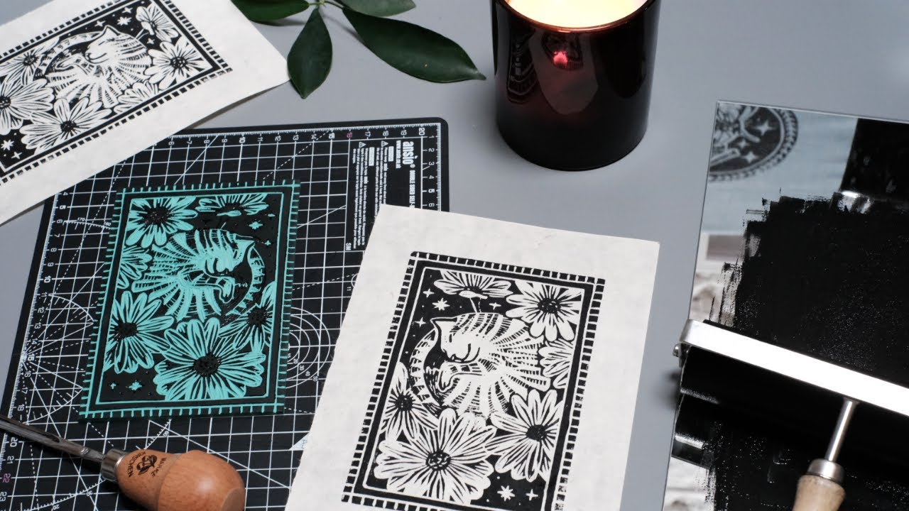 Preparing a Linocut Block for printing – Wildflowerings Linocut & Art  Tutorials