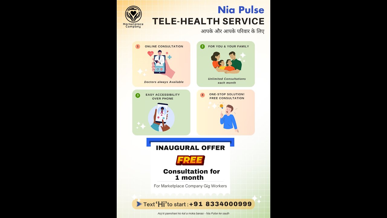 Nia Pulse Tele-Health | Free Doctor Consultation for Gig Workers | 1 Month FREE