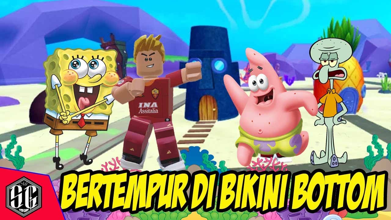 Aku Dan Spongebob Bertahan Dari Serangan Ikan Jahat Di Bikini Bottom