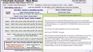 Timetable Assistant Tour - Import Master Schedule Selective 1st 'M' or 'S'