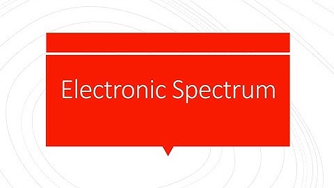 Electronic Spectrum by Dr.Anita Kothari B.Sc.III Pap I