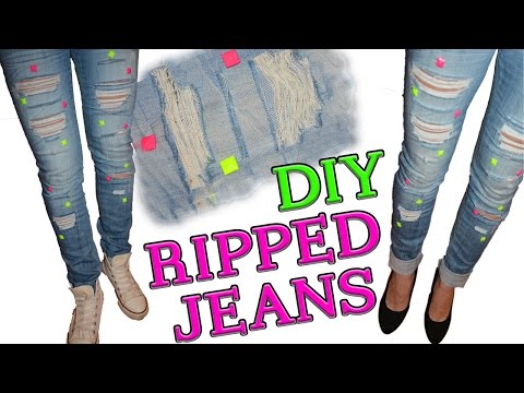 DIY - How to rip jeans - YouTube