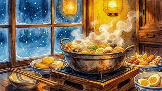 Making Oden Hot Pot on First Snowfall Evening | Cozy Winter Cooking screenshot 5