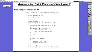 Unit 4 Free Response Solutions