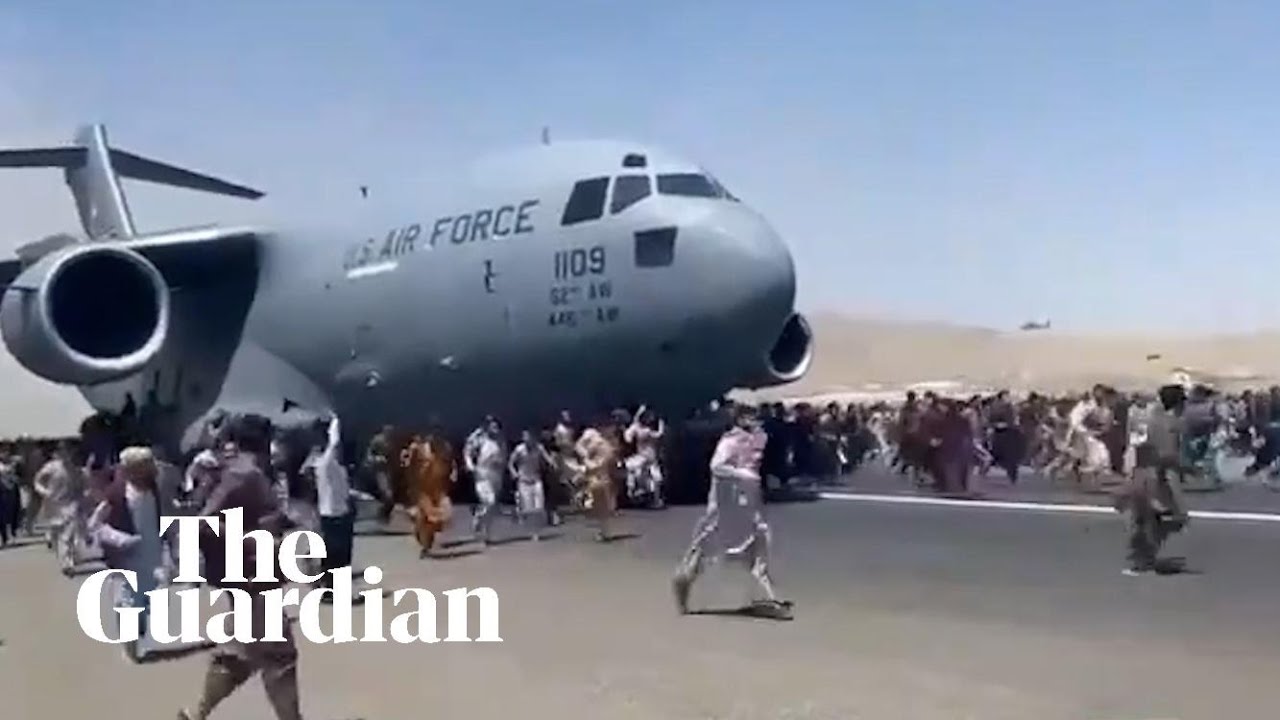 Kabul Airport Footage Appears To Show Afghans Falling From Plane After Takeoff Afghanistan The Guardian