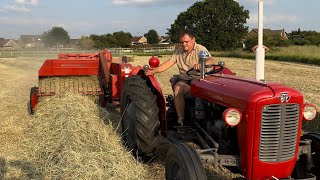 Massey Ferguson 35x and Massey Ferguson baler in hay
