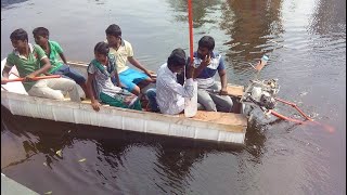 home made boat with bike engine # boat from scrap