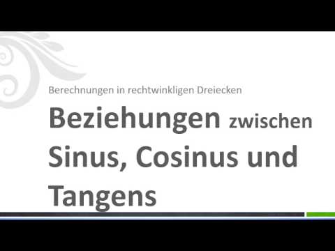 Video: Wie Man Sinus In Bezug Auf Cosinus Ausdrückt