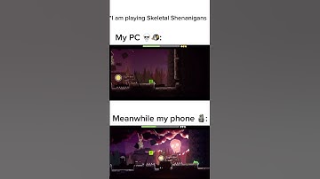 My PC and my phone when playin Skeketal Shenanigans 🐧 #geometrydash #memes #meme #shorts