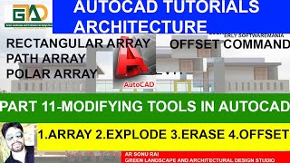 Celebrity PART 11-MODIFYING TOOLS IN AUTOCAD(ARRAY ,EXPLODE,OFFSET,ERASE COMMAND) #arraycommandautocad Profile