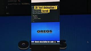 3D Text Animation | HTML CSS #tutorials #htmlandcss #shorts