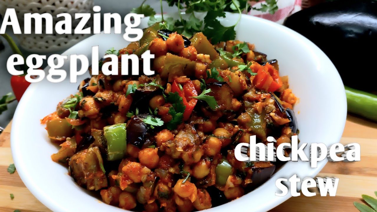Moroccan eggplant and garbanzo stew