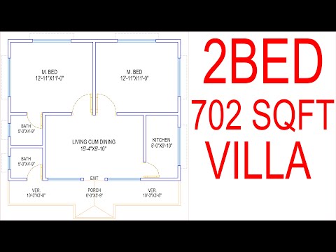 HOUSE PLAN DESIGN | EP 62 | 700 SQUARE FEET 2 BEDROOMS HOUSE PLAN | LAYOUT PLAN