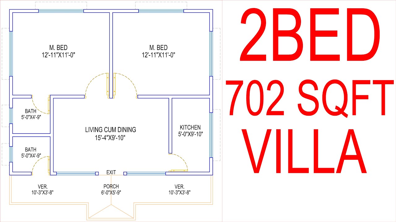 House Plan Design | Ep 62 | 700 Square Feet 2 Bedrooms House Plan | Layout  Plan - Youtube