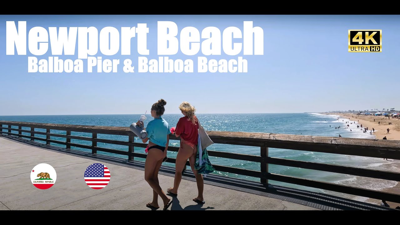 🏖️4K🇺🇸 Balboa Pier & Beach, Newport Beach | Iconic Californian Shore | Balboa Peninsula Walking Tour