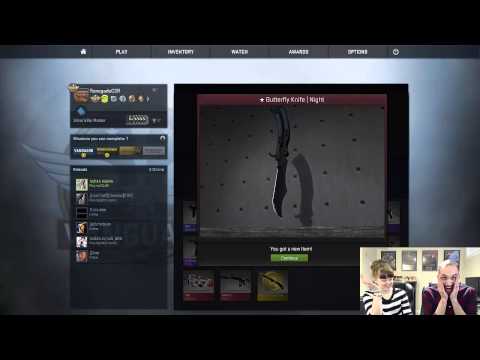 KNIFE PULL IN FIRST CS:GO CASE OPENING - CRAZY REACTION!!!